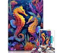 1000 Pieces for Teenagers Seahorse Jigsaw Puzzles 1000 Pieces for Adults Teens,Birthday Present, Gifts for And Age 14 50x75cm