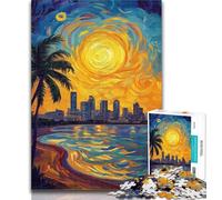 1000 Pieces for Teenagers Seaside City View 1000 Pieces Jigsaw Puzzle for Adults& Teens,Educational Toys Is Ideal As A Gift for The Whole Family 26x38cm