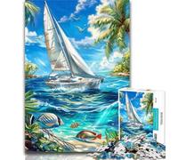 1000 Pieces for Teenagers Ship Sailing on The Ocean 1000 Piece Jigsaw Puzzles for Teenagers,Stress Reliever Staycation Kill Time Funny Gift 50x75cm