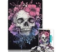 1000 Pieces for Teenagers Skull And Butterfly 1000 Piece Jigsaw Puzzles for Teenagers,Stress Reliever Staycation Kill Time Funny Gift 26x38cm