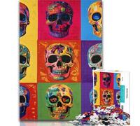 1000 Pieces for Teenagers Skull Collage Puzzles 1000 Pieces for Teenagers,Educational Game for Birthday, Chrismas for And 14 Years Old 50x75cm