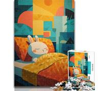 1000 Pieces for Teenagers Sleeping Bunny 1000 Pieces Jigsaw Puzzle for Adults& Teens,DIY Birthday Gifts for Teens And Adults 26x38cm
