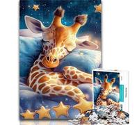 1000 Pieces for Teenagers Sleeping Giraffe 1000 Pieces Jigsaw Puzzles For Teens And Adults,Family Games Christmas Birthday Gifts 26x38cm