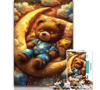 1000 Pieces for Teenagers Sleeping Teddy Bear Jigsaws 1000 Pieces for Teenagers,Decompressing Intellectual Educational Toy Great Gifts And Toys 26x38cm
