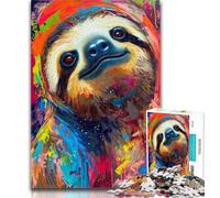1000 Pieces for Teenagers Sloth Colourful Jigsaws Puzzles 1000 Pieces for Teenagers Gifts,Educational Game for Birthday, Chrismas for And 14 Years Old 50x75cm