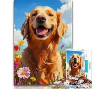 1000 Pieces for Teenagers Smiling Golden Retriever Jigsaw Puzzles for Teenagers 1000,Toys Educational Games Stress Relieving Great Gifts And Toys (26x38cm)