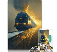 1000 Pieces for Teenagers Snow Train Sunset Jigsaw Puzzles for Teenagers 1000 Piece,Family Game Stress Reliever Difficult Challenge Secret Santa Gifts 50x75cm