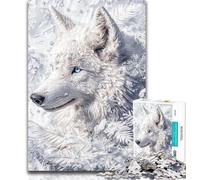 1000 Pieces for Teenagers Snow White Wolf 1000 Pieces Jigsaw Puzzles For Teens And Adults,with Fully Interlocking Randomly Shaped Pieces for And 14 Years Old 26x38cm