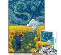 1000 Pieces for Teenagers starry sky Plays The Violin 1000 Piece Jigsaw Puzzles for Teenagers,Educational Games Home Decoration Artists Collection, Fine Art (26x38cm)
