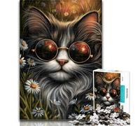 1000 Pieces for Teenagers Steampunk Cat 1000 Piece Jigsaw Puzzles for Adults,Perfect for Game Nights, Colorful Toy for Home Gift 26x38cm