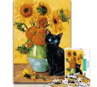 1000 Pieces for Teenagers Sunflower Cat 1000 Pieces Jigsaw Puzzles for Adults And Teens,Unique Birthday And Gifts for Age 14+ 50x75cm
