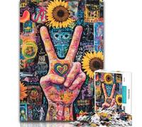 1000 Pieces for Teenagers Sunflower Hello Gesture Adult Jigsaws 1000 Pieces Difficult,Toys Educational Games Stress Relieving Unique Home Decor And Gifts 50x75cm