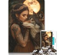 1000 Pieces for Teenagers The Wolf And The Girl Puzzles for Adults 1000 Pieces,Family Entertainment Toys Is Ideal As A Gift for The Whole Family 26x38cm