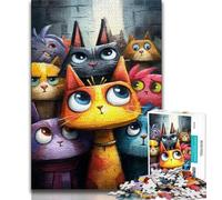 1000 Pieces for Teenagers Three Cats Jigsaws 1000 Pieces for Adults,Learning Educational Toys Family Games Birthday Present, Gifts (50x75cm)