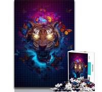 1000 Pieces for Teenagers Tiger Art Adult Jigsaws 1000 Piece,Stress Reliever Difficult Challenge Unique Home Decor And Gifts 26x38cm