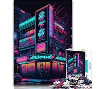 1000 Pieces for Teenagers Tokyo Neon Japanese Adult Jigsaw Puzzles 1000,Challenging Game for The Whole for Women, Gifts for Men 38x26cm