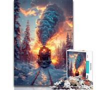 1000 Pieces for Teenagers Train Jigsaw Puzzles 1000 Pieces for Adults Teens,Relax Games Is Ideal As A Gift for The Whole Family 26x38cm