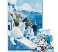 1000 Pieces for Teenagers Turkish Angora Cat Puzzles for Adults Teens 1000 Pieces,Stress Reliever Difficult Challenge Enhance Love between Couples (50x75cm)