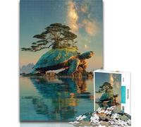 1000 Pieces for Teenagers Turtle Island Landscape Jigsaw Puzzles for Teenagers 1000 Pieces,Challenging Difficult with Fully Interlocking Randomly Shaped Pieces 26x38cm