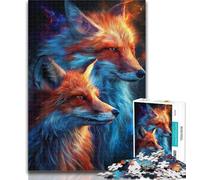 1000 Pieces for Teenagers Two Fox 1000 Piece Jigsaw Puzzles for Adults,Toy Intellectual Game Artists Collection, Fine Art 50x75cm