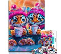 1000 Pieces for Teenagers Two Tiger Cubs Jigsaw Puzzles for Teenagers 1000 Piece,Family Game Stress Reliever Difficult Challenge Secret Santa Gifts 26x38cm