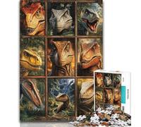 1000 Pieces for Teenagers Tyrannosaurus Rex Collage 1000 Piece Jigsaw Puzzle for Adults And Teenagers,Educational Game for Birthday, Chrismas for And Age 14 26x38cm