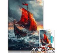 1000 Pieces for Teenagers Viking Drakkar Boat 1000 Pieces Jigsaw Puzzles For Teens And Adults,Train Your Brain And Hands Birthday Present, Gifts (50x75cm)