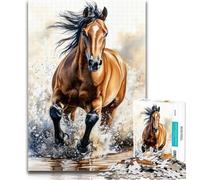 1000 Pieces for Teenagers Watercolor Horse 1000 Pieces Jigsaw Puzzles for Adults And Teens,with Fully Interlocking Randomly Shaped Pieces for And 14 Years Old 26x38cm