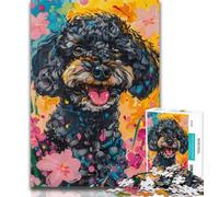 1000 Pieces for Teenagers Watercolor Poodle Jigsaw Puzzles 1000 Pieces for Adults Teens,Wishlist with Santa Claus for Age 14 50x75cm