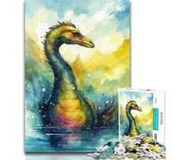 1000 Pieces for Teenagers Watercolour Water Monster 1000 Pieces Jigsaw Puzzles for Adults And Teens,with Fully Interlocking Randomly Shaped Pieces for And 14 Years Old 50x75cm