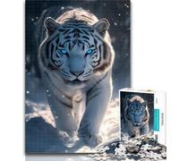 1000 Pieces for Teenagers White Fantasy Tiger 1000 Piece Jigsaw Puzzles for Teenagers,Parent-child Interaction for Age 14 Years Up 50x75cm