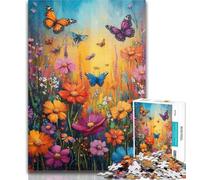 1000 Pieces for Teenagers Wildflowers Butterflies Oil Painting Jigsaw Puzzles 1000 Pieces for Adults Teens,Wishlist with Santa Claus for Age 14 50x75cm