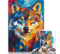1000 Pieces for Teenagers Wolf Art 1000 Piece Jigsaw Puzzles for Adults,Toy Intellectual Game Artists Collection, Fine Art 50x75cm