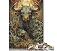 1000 Pieces Forest Bull Majesty Creative Square Wooden Jigsaw Puzzles for Adults Educational Game Challenge Toy 1000pcs (75x50cm)