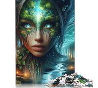 1000 Pieces Forest Nymph Jigsaw Puzzle, Creative Rectangular Wooden Jigsaw Puzzles for Adults, Large Puzzles for Family Educational Game 1000pcs (75x50cm)