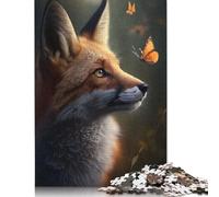 1000 Pieces Fox Fantasy Butterfly Creative Square Jigsaw Puzzles for Adults & Wooden Puzzles Challenging Game 1000pcs (75x50cm)