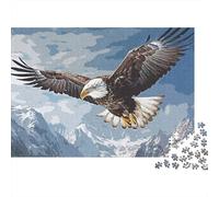 1000 Pieces Freedom Eagle Jigsaw Puzzle for Adults Paper Mountain Scene Bald Eagle Puzzle Educational Decor 38x26cm/1000pcs
