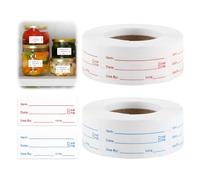 1000 Pieces Freezer Food Labels 2 Roll Stickers Tags Easy Peel Off Removable Food Date Storage Dissolvable for Kitchen Storage Boxes Buffet on A Roll Spice Jars Pantry and Meal Container 1Blue+1Red