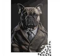 1000 Pieces French Bulldog Creative Square Jigsaw Puzzles for Adults & Wooden Puzzles Challenging Game 1000pcs (75x50cm)