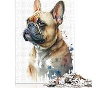 1000 Pieces French Bulldog Dog Puzzle for Adults Paper Puzzles Jigsaw Puzzles for Adults Educational Game Challenge Toy 1000pcs (38x26cm)