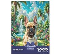 1000 Pieces French Bulldog Jigsaw Puzzles for Adults Family Challenge Toys Jigsaw Puzzle Home Decoration for The Whole for Women, Gifts for Men 38x26cm/1000pcs