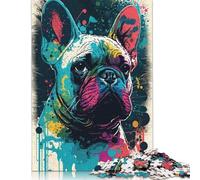 1000 Pieces French Bulldog Style 3 for Adults Difficult Jigsaw Puzzles Wooden Puzzle for Adults And Teenager Jigsaw Puzzles for Adult 1000pcs (75x50cm)