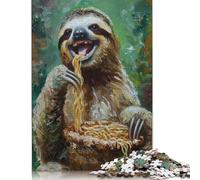 1000 Pieces Funny Adorable Sloth Eat Jigsaw Puzzles Puzzles for Teenagers Gifts for Adults Puzzle Gifts 1000pcs (75x50cm)