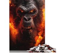 1000 Pieces Furious Mad Scary Gorilla Jigsaw Puzzles for Adults Jigsaw Puzzle for Family Time Brain Challenge 1000pcs (75x50cm)