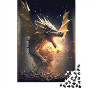 1000 Pieces Fury Dragon II Creative Square Wooden Jigsaw Puzzles for Adults Educational Game Challenge Toy 1000pcs (75x50cm)