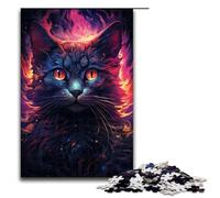 1000 Pieces Future Colorful Psychedelic Cat2 Puzzles for Adults Impossible Puzzle Stress Reliever for And Teenager Age 14 And Up 1000 PCS