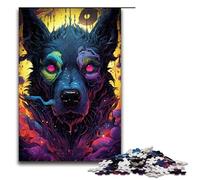 1000 Pieces Future Colorful Psychedelic Dog12 Adult Jigsaw Puzzles Family Fun Family Game Stress Reliever Difficult Challenge 1000 PCS
