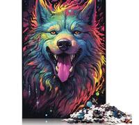 1000 Pieces Future Colorful Psychedelic Dog54 Jigsaw Puzzles Adults Difficulty Puzzles Strengthen Relationships between Family Members 1000pcs (75x50cm)