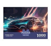 1000 Pieces Futuristic Supersport Car Creative Square Wooden Jigsaw Puzzles for Adults Educational Game Challenge Toy 1000pcs (75x50cm)