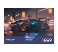 1000 Pieces Futuristic Supersport Car Jigsaw Square Puzzle for Adults Wooden Puzzles Unique Challenge Games 1000pcs (75x50cm)